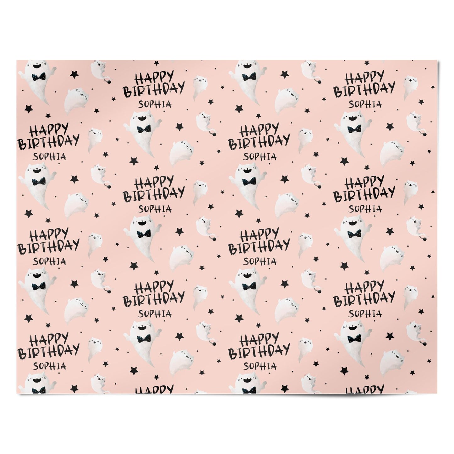 Personalised Ghosts Halloween Birthday Personalised Wrapping Paper Alternative