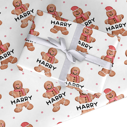 Personalised Gingerbread Custom Wrapping Paper