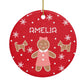 Personalised Gingerbread Girl Circle Decoration Back Image