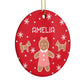 Personalised Gingerbread Girl Circle Decoration Side Angle