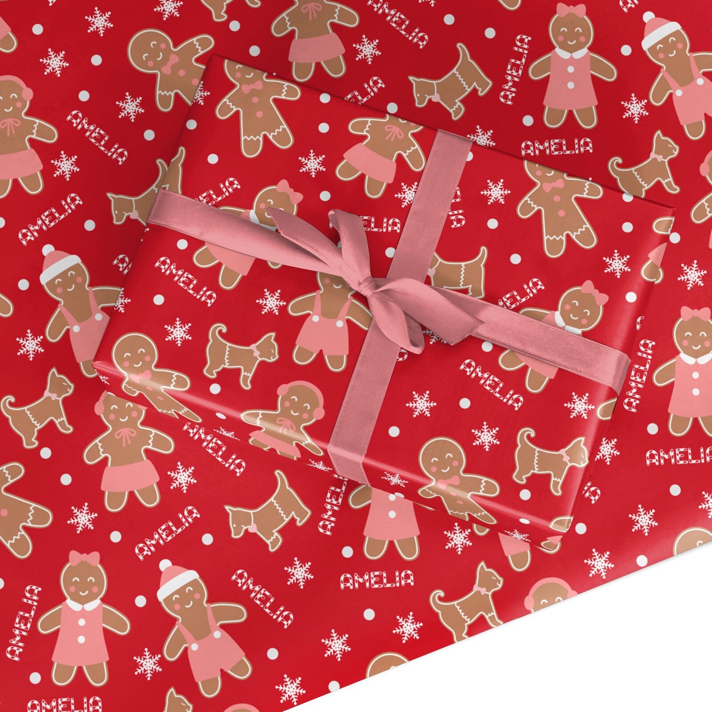 Personalised Gingerbread Girl Custom Wrapping Paper