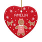 Personalised Gingerbread Girl Heart Decoration Back Image