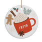 Personalised Gingerbread Latte Circle Decoration Back Image