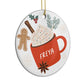 Personalised Gingerbread Latte Circle Decoration Side Angle