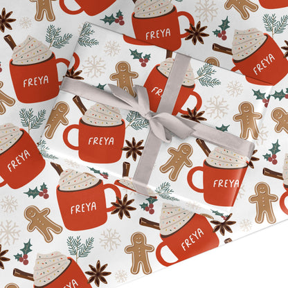 Personalised Gingerbread Latte Custom Wrapping Paper