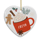 Personalised Gingerbread Latte Heart Decoration Back Image