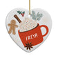Personalised Gingerbread Latte Heart Decoration