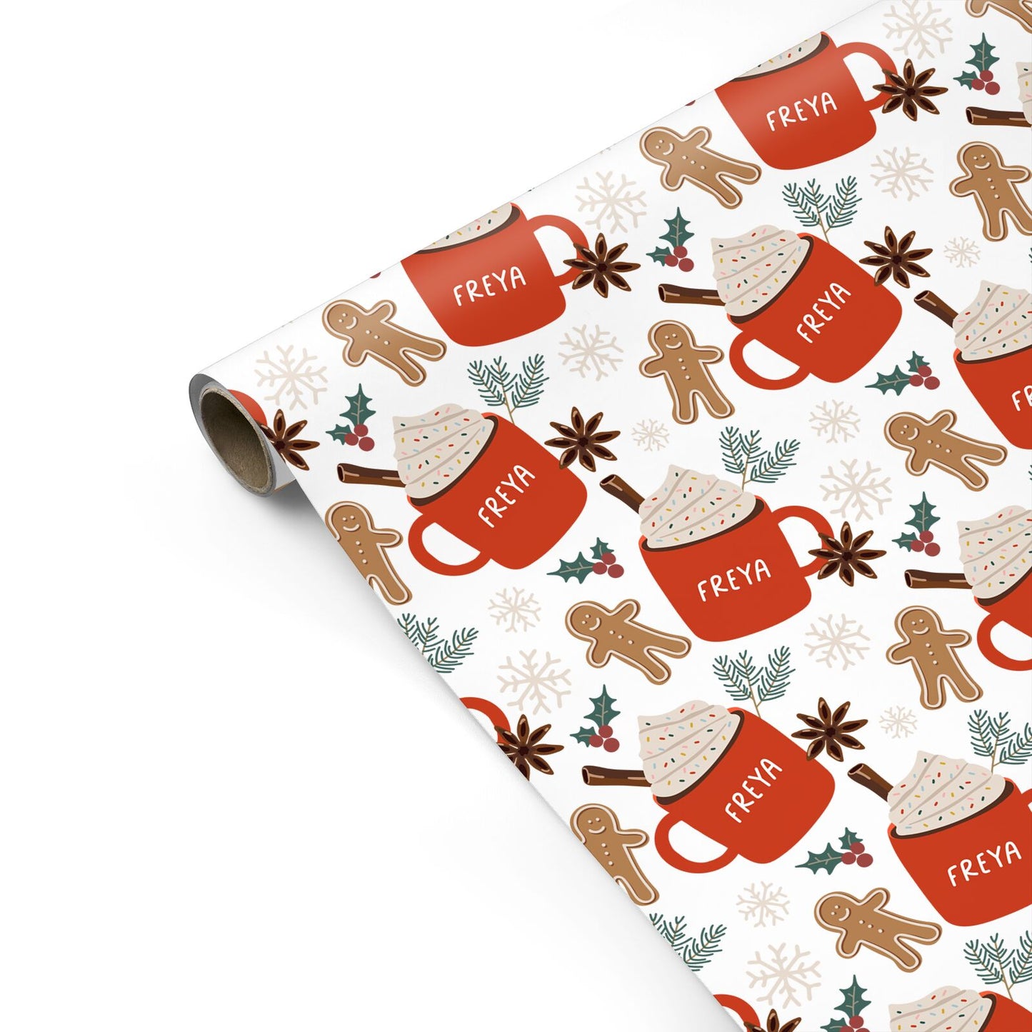 Personalised Gingerbread Latte Personalised Gift Wrap