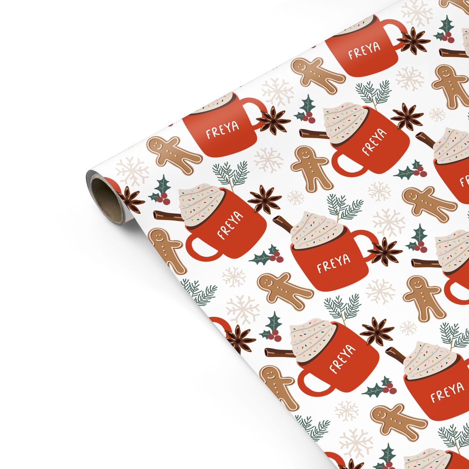 Personalised Gingerbread Latte Personalised Gift Wrap