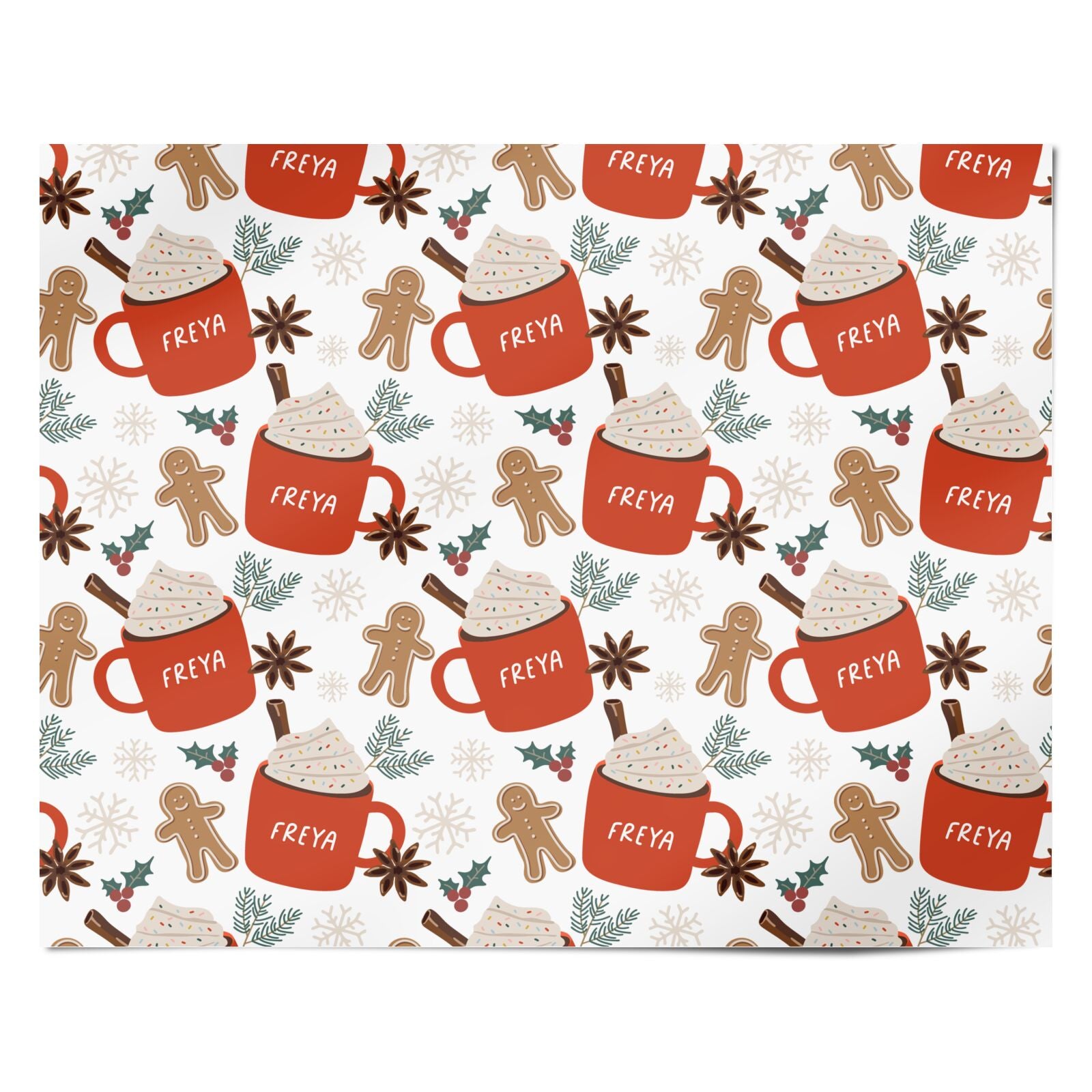 Personalised Gingerbread Latte Personalised Wrapping Paper Alternative