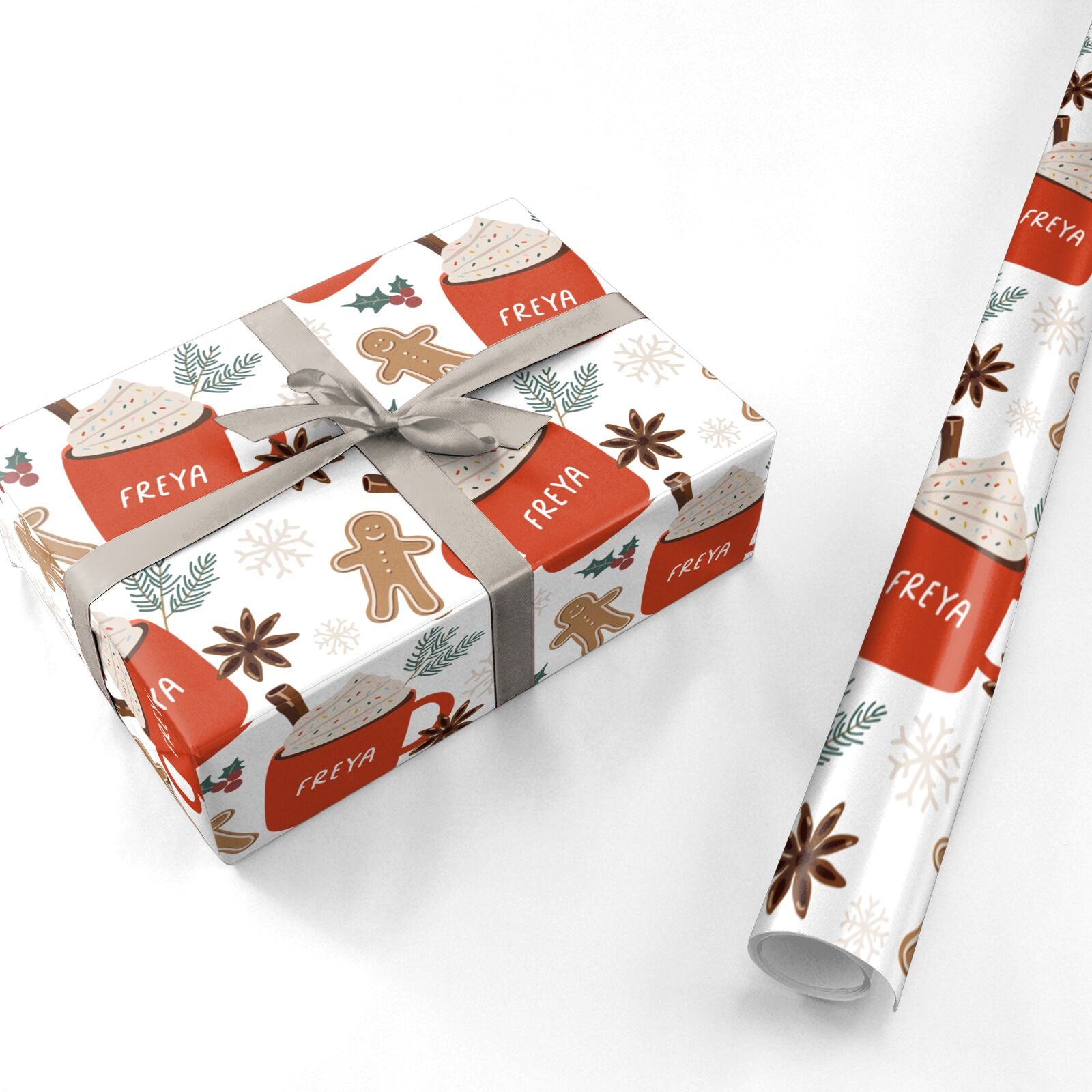 Personalised Gingerbread Latte Personalised Wrapping Paper