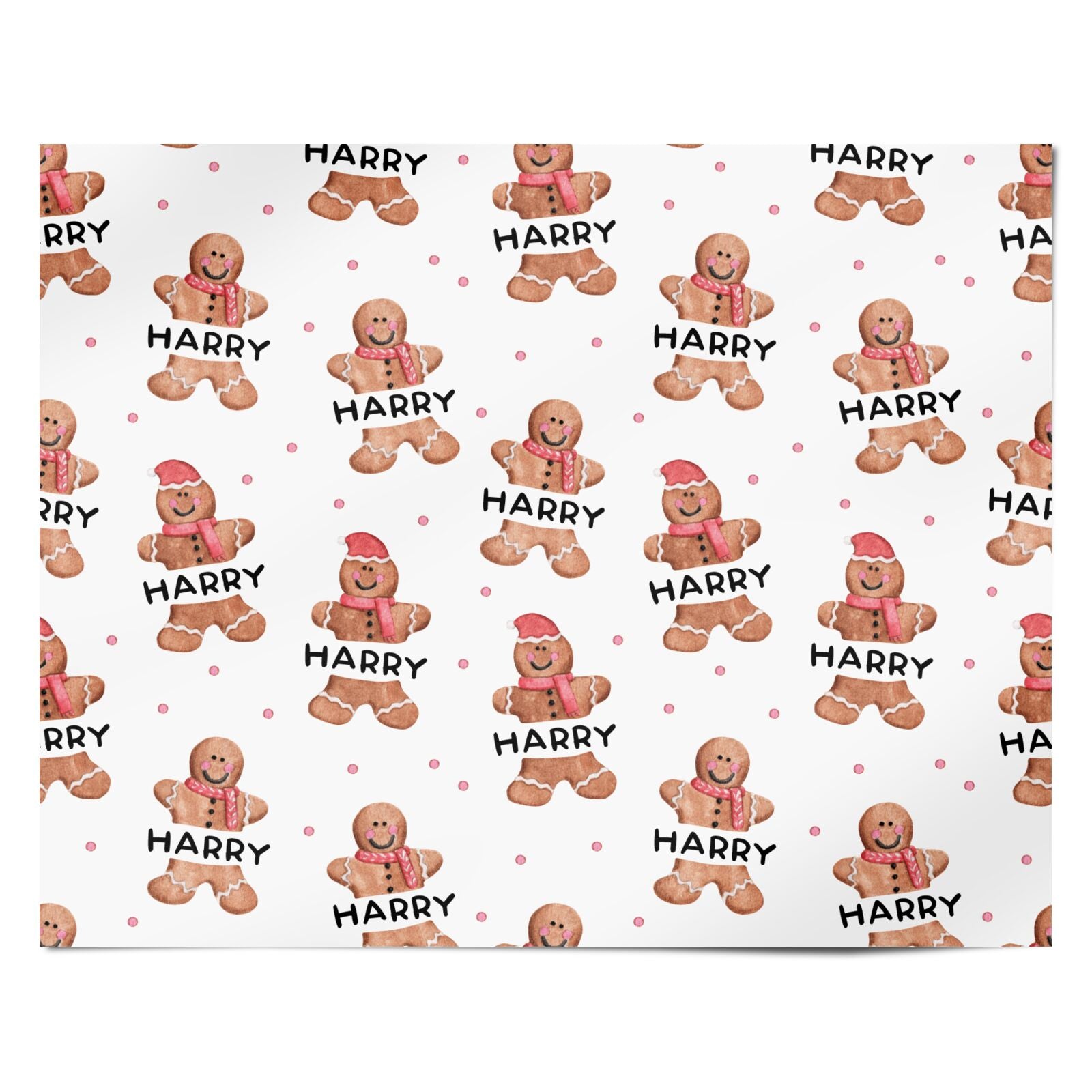 Personalised Gingerbread Personalised Wrapping Paper Alternative
