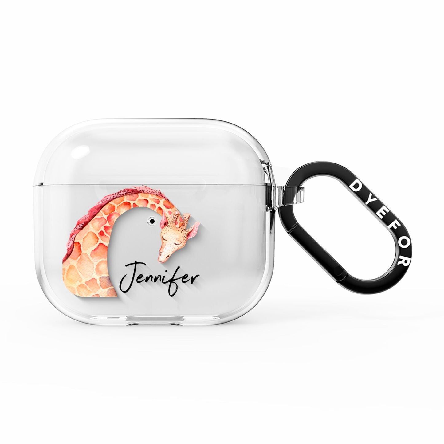 Personalised Giraffe AirPods Clear Case 3rd Gen