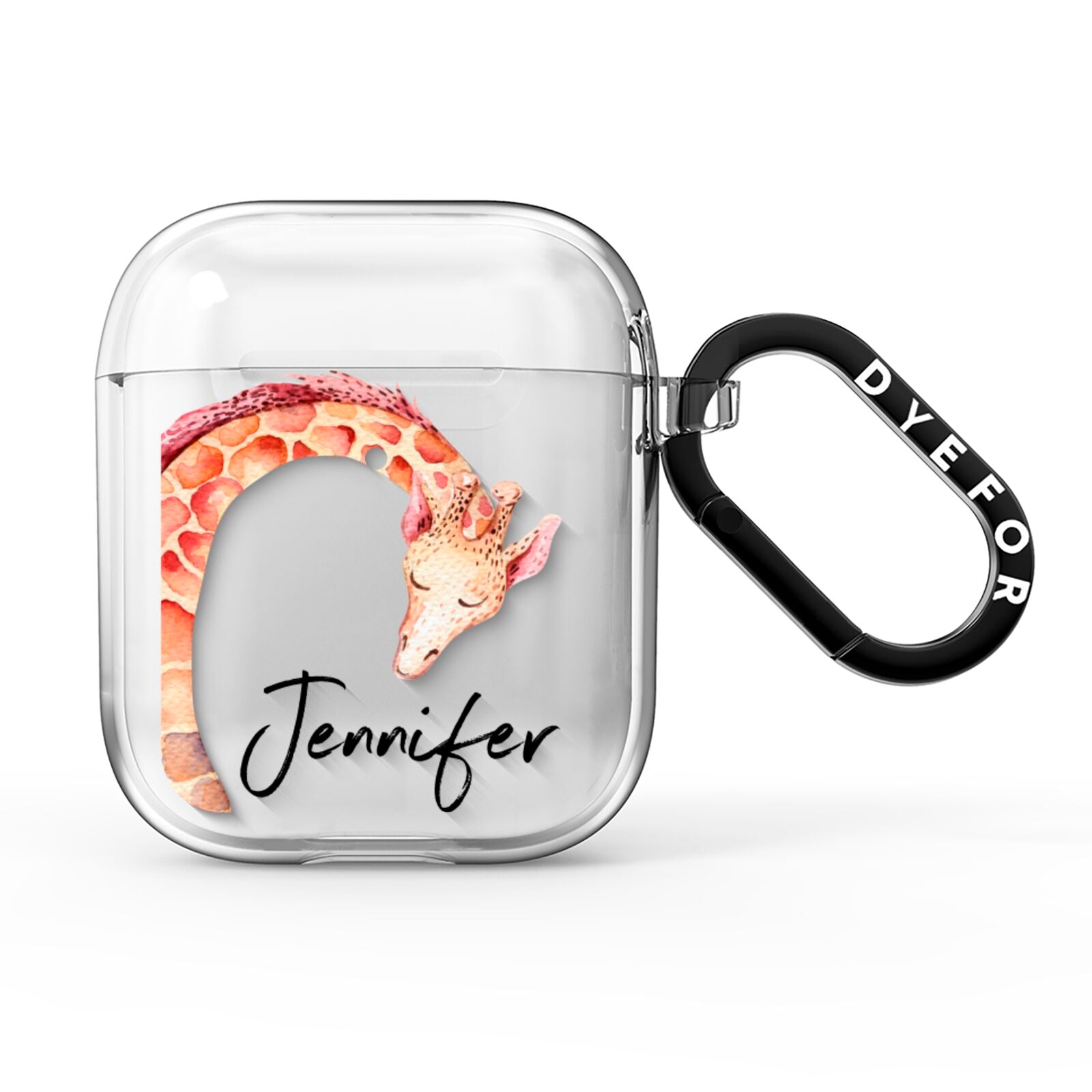 Personalised Giraffe AirPods Clear Case