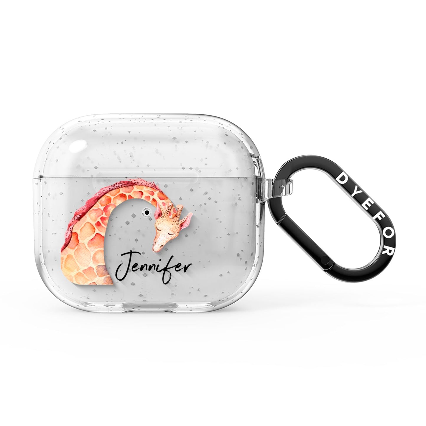 Personalised Giraffe AirPods Glitter Case 3rd Gen