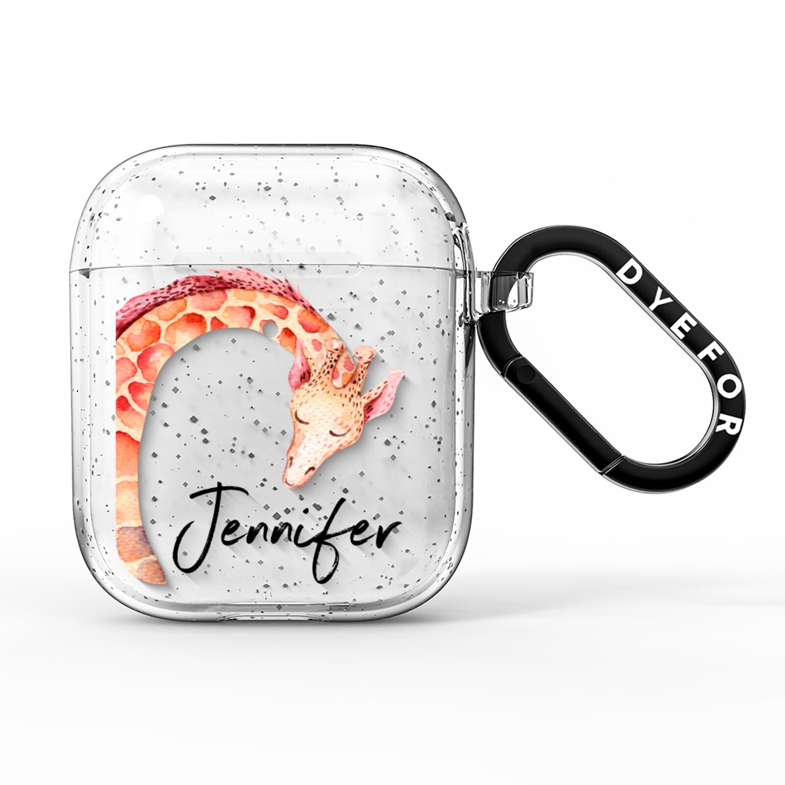 Personalised Giraffe AirPods Glitter Case