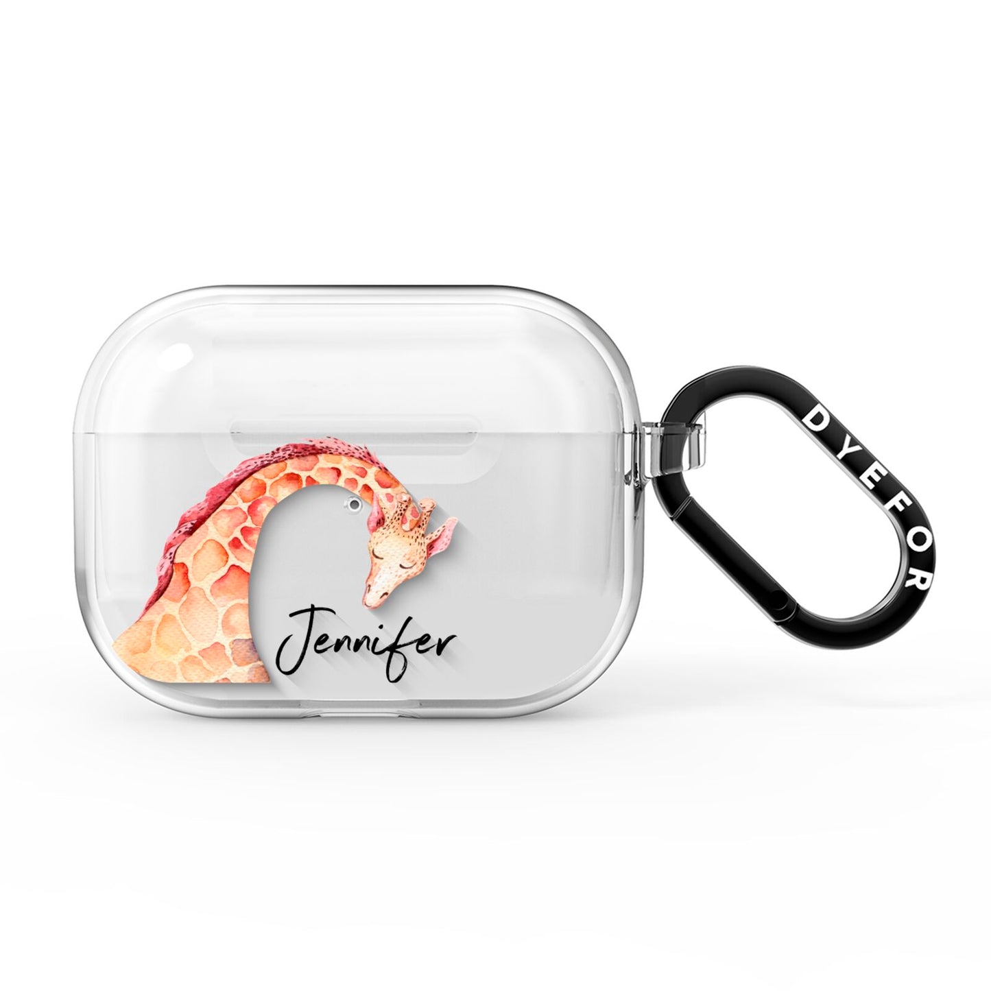 Personalised Giraffe AirPods Pro Clear Case