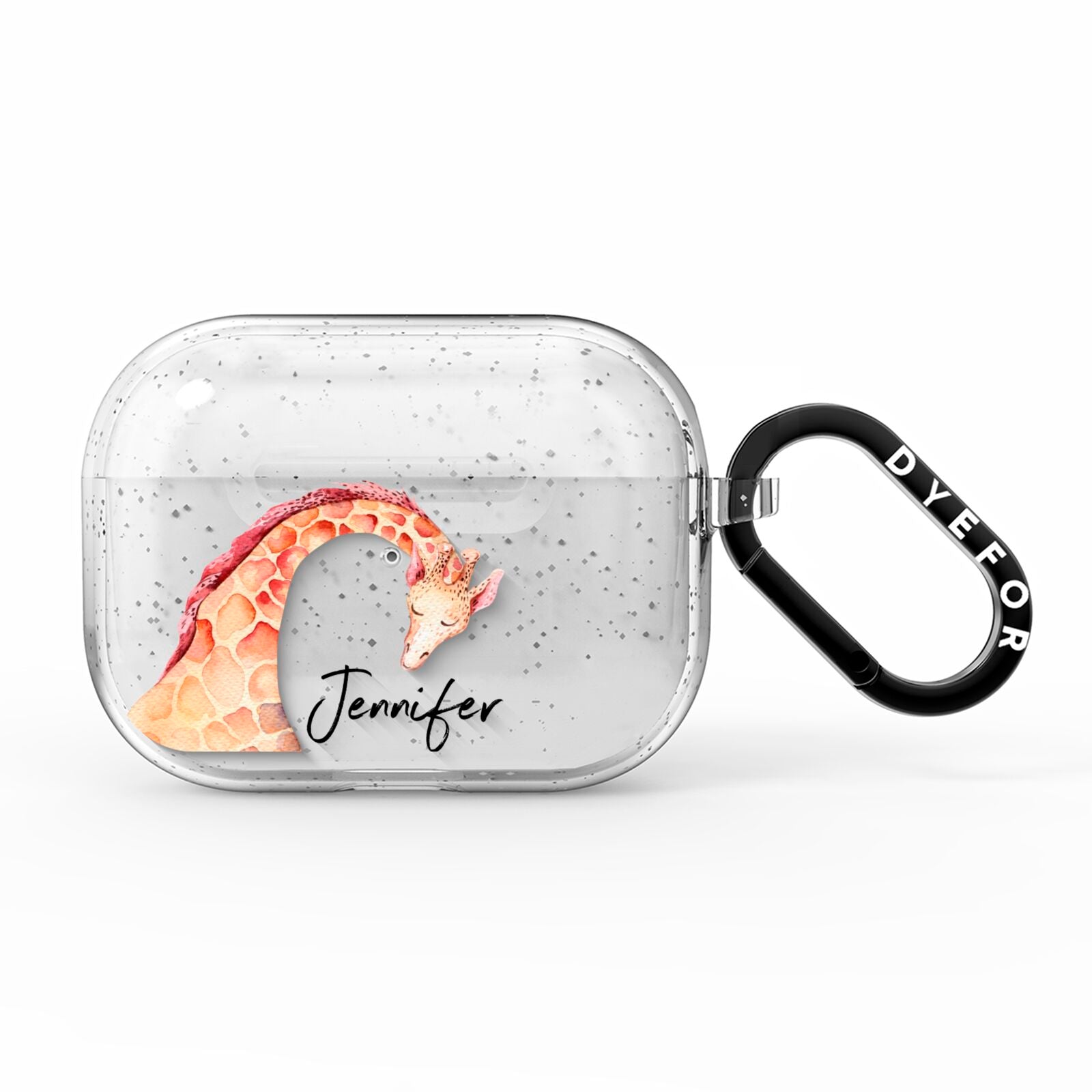 Personalised Giraffe AirPods Pro Glitter Case