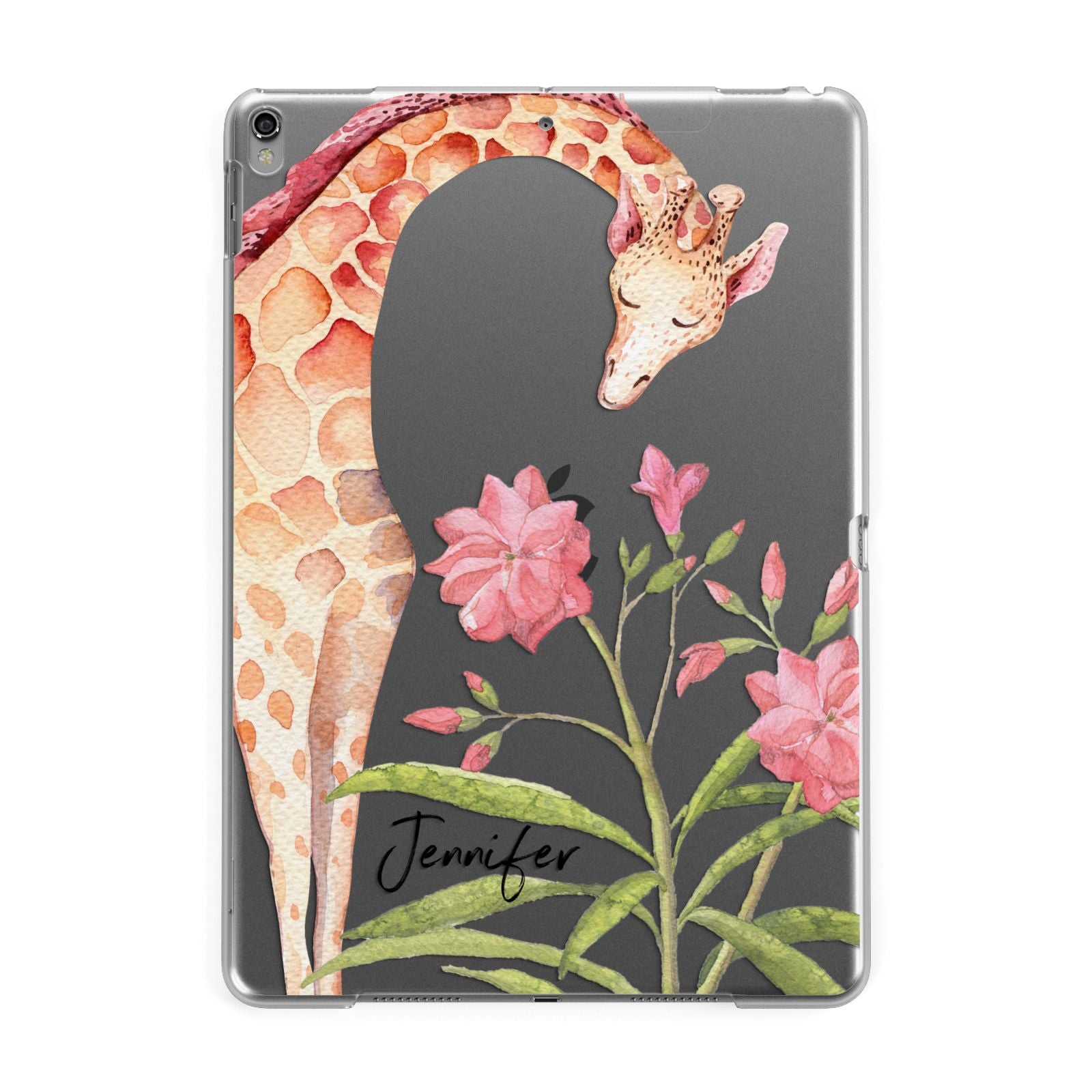 Personalised Giraffe Apple iPad Grey Case