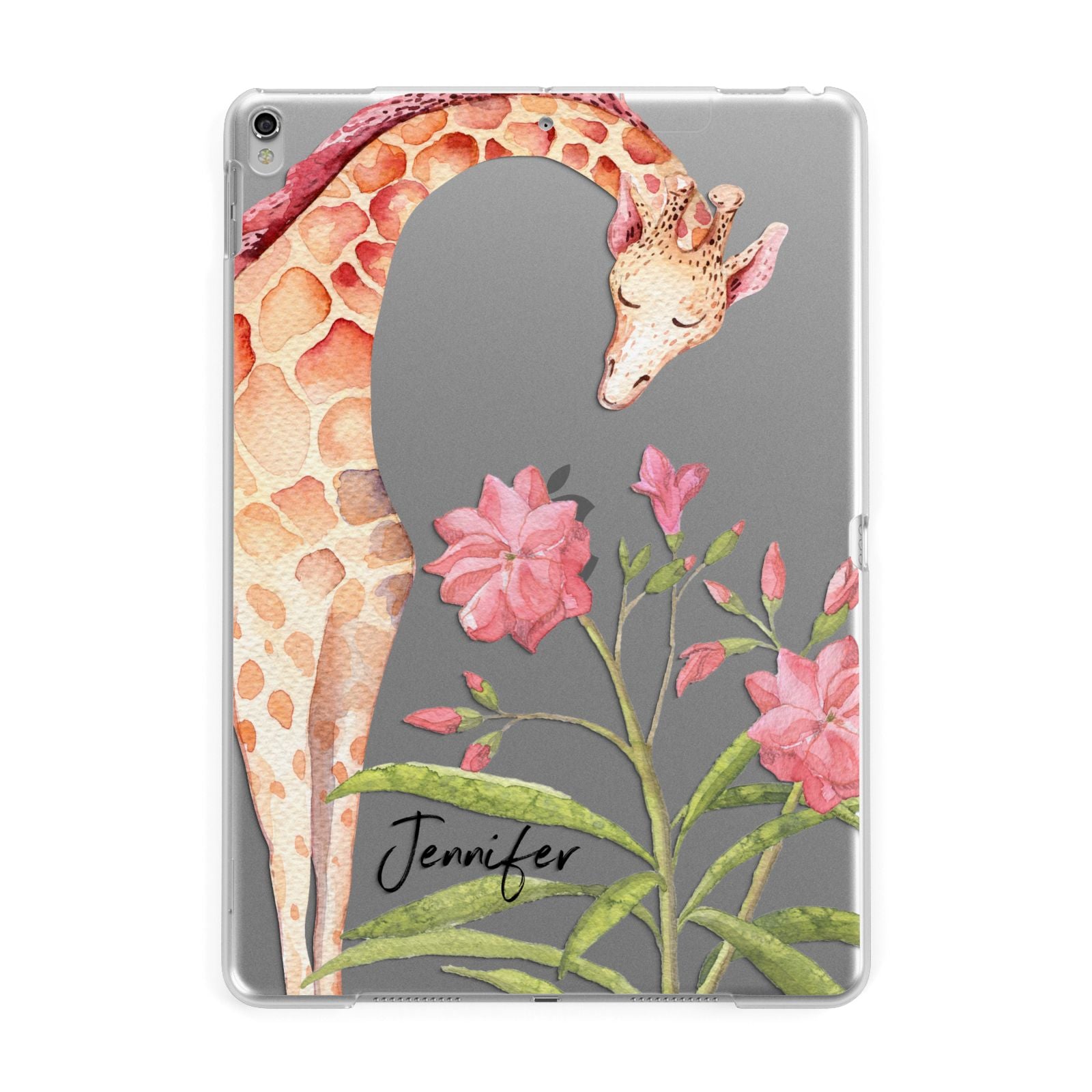 Personalised Giraffe Apple iPad Silver Case