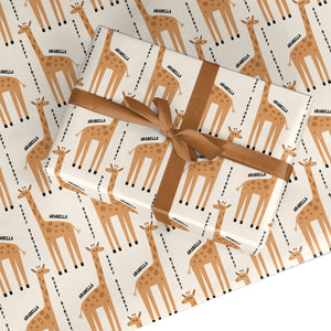 Personalised Giraffe Birthday Wrapping Paper