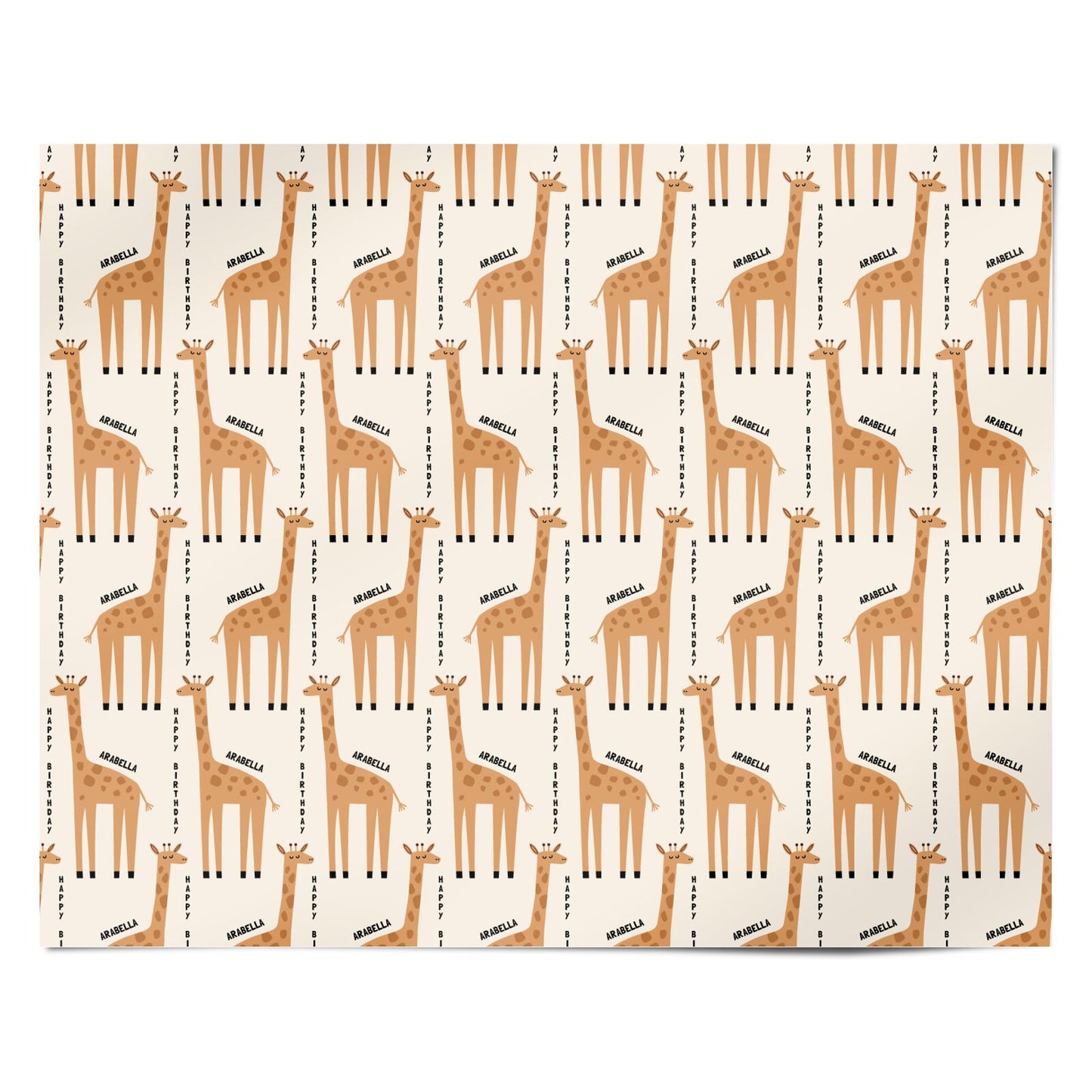 Personalised Giraffe Birthday Personalised Wrapping Paper Alternative