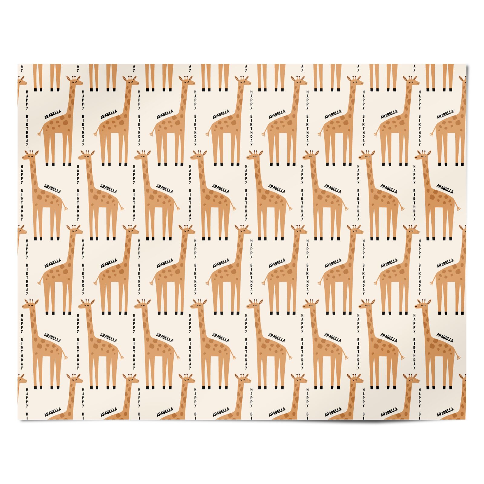 Personalised Giraffe Birthday Personalised Wrapping Paper Alternative