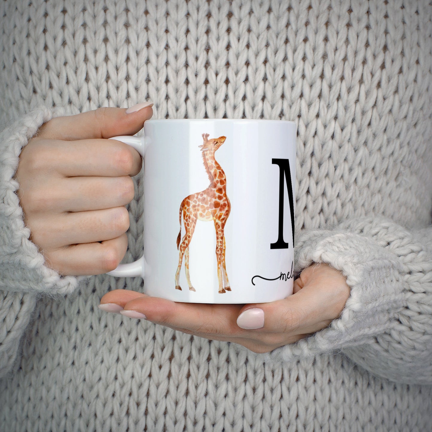 Personalised Giraffe Initial 10oz Mug Alternative Image 5