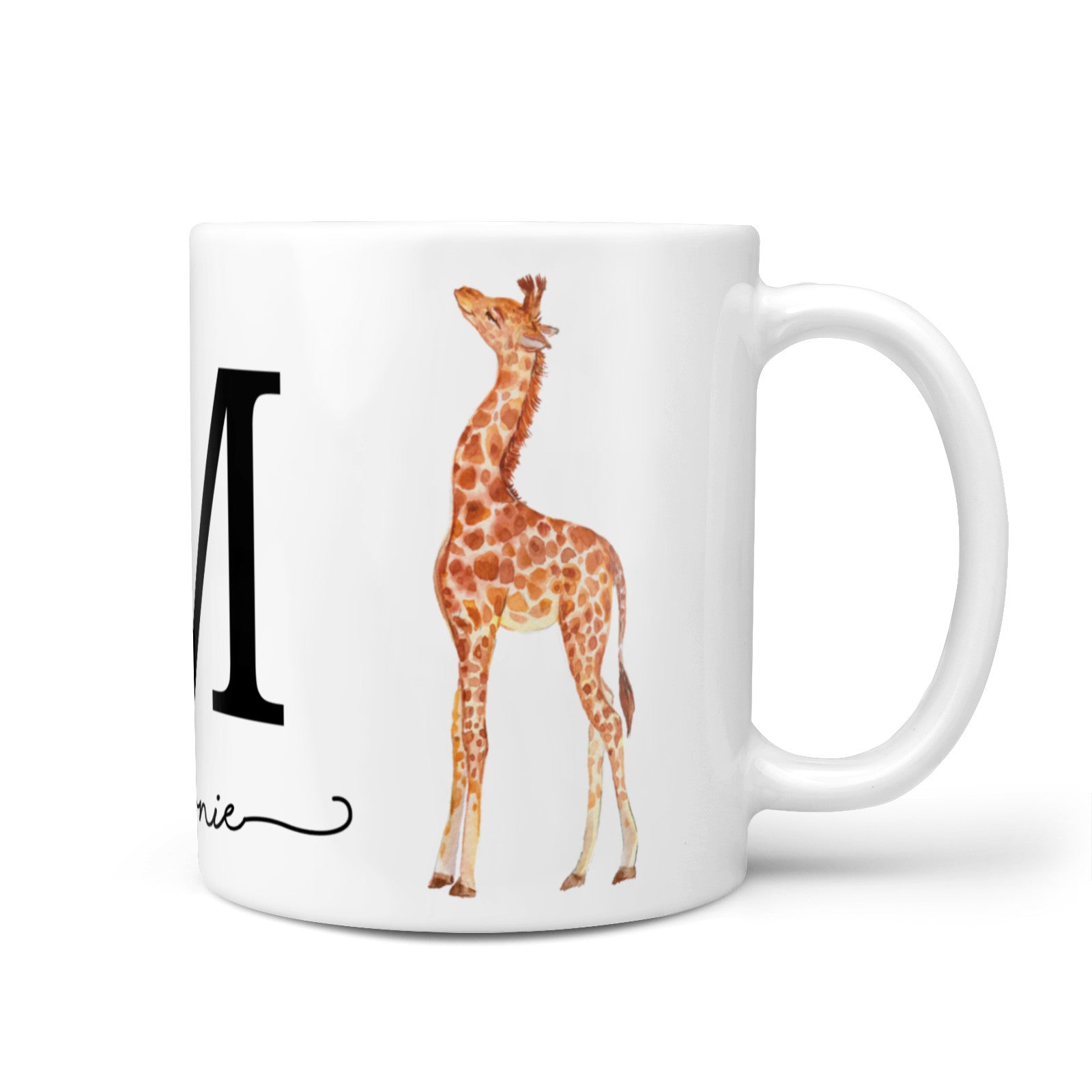 Personalised Giraffe Initial 10oz Mug