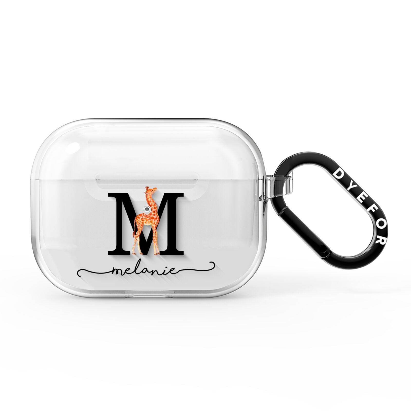 Personalised Giraffe Initial AirPods Pro Clear Case