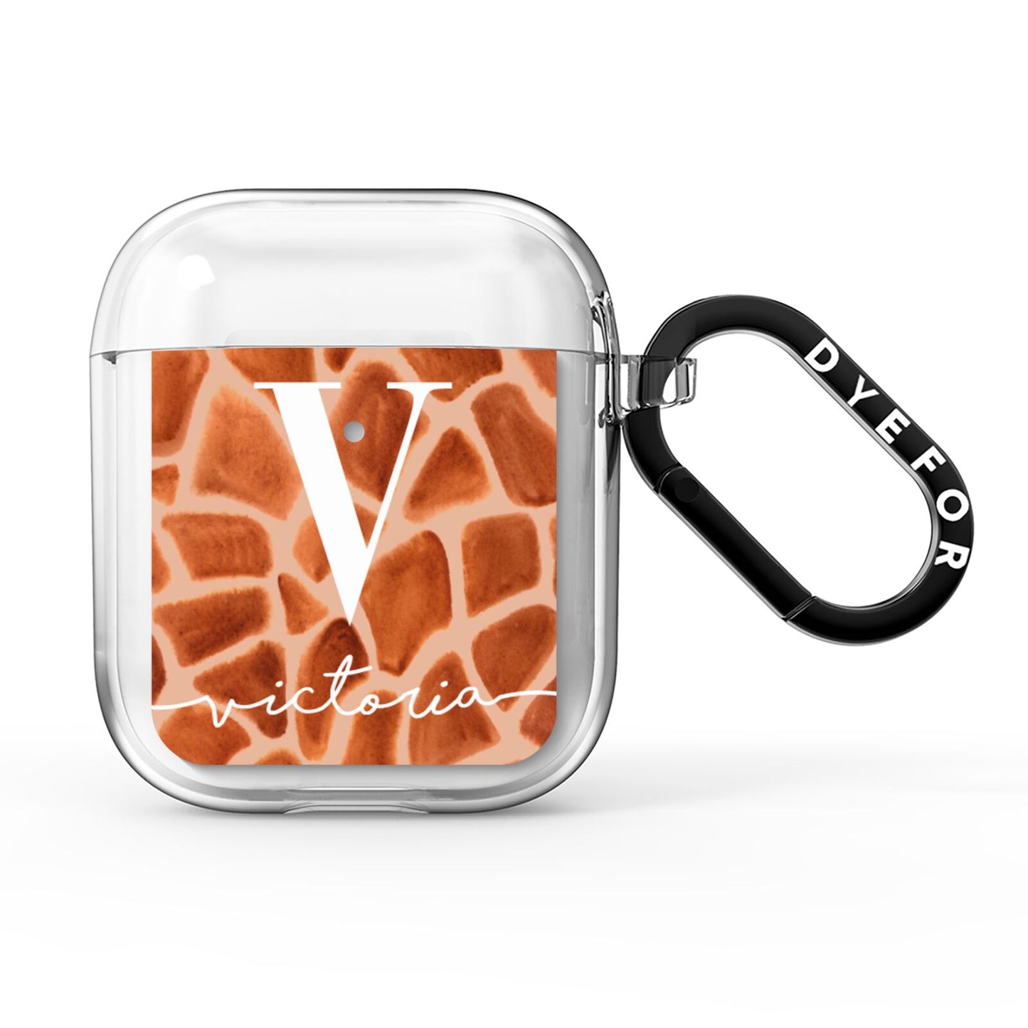 Personalised Giraffe Print AirPods Clear Case