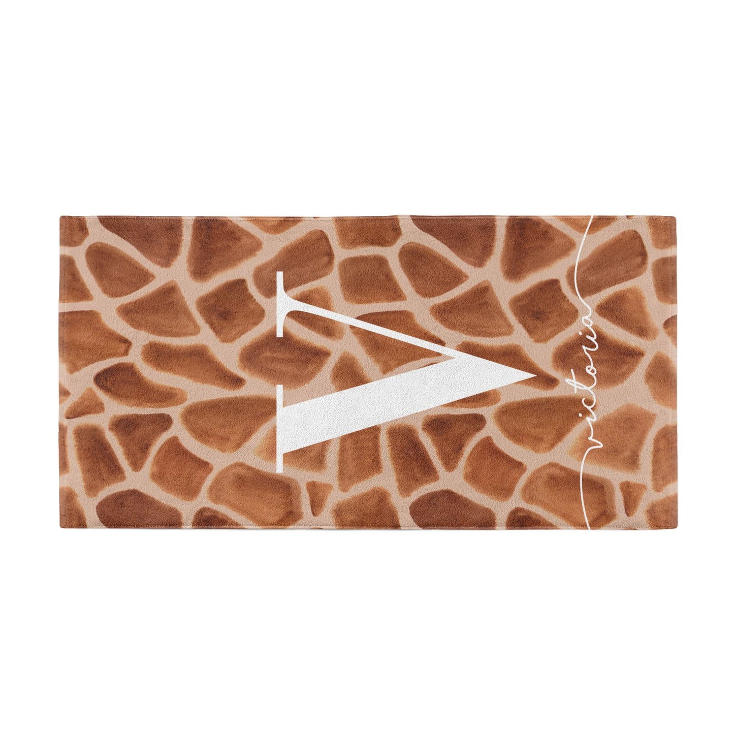 Personalised Giraffe Print Beach Towel Alternative Image