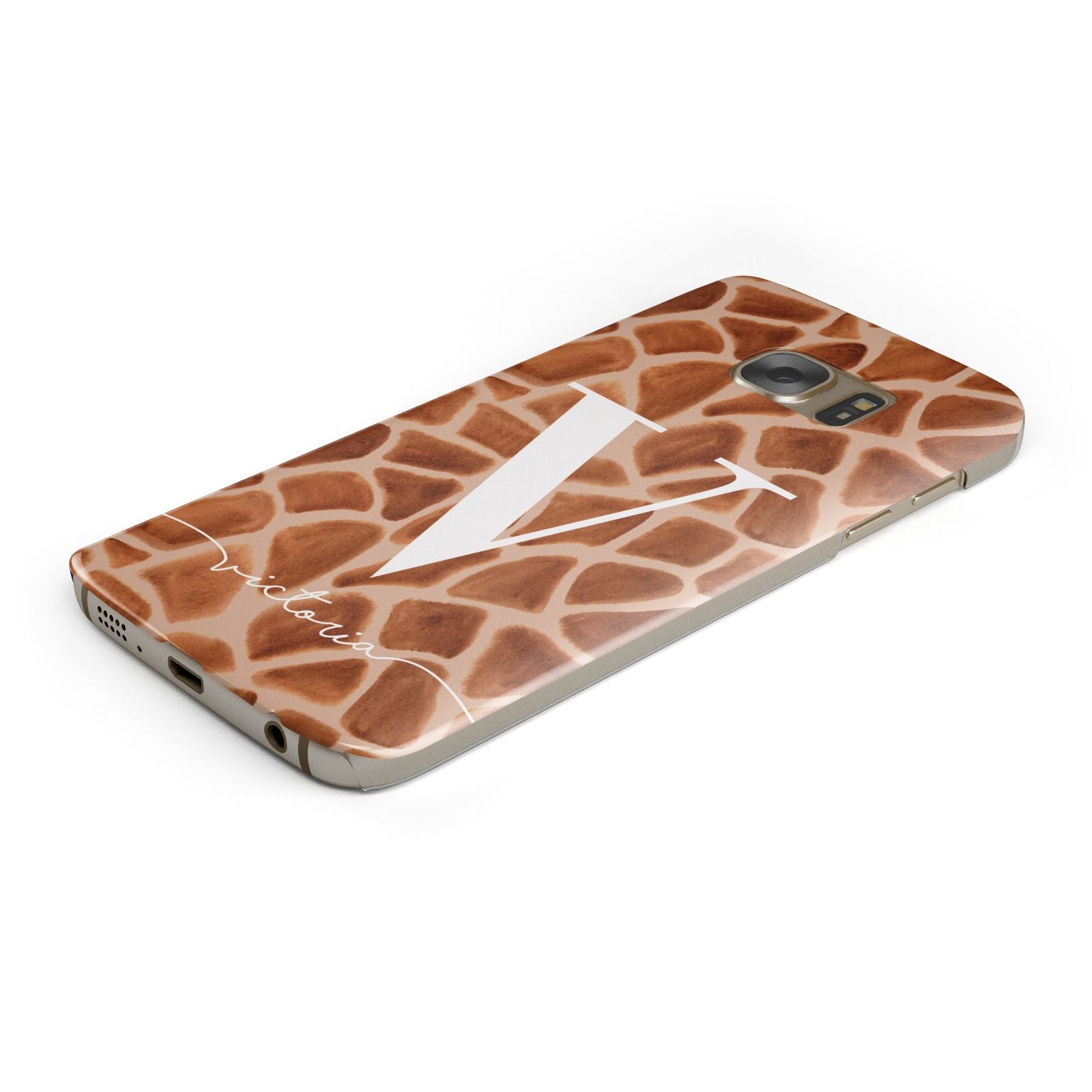 Personalised Giraffe Print Samsung Galaxy Case Bottom Cutout