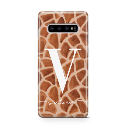 Personalised Giraffe Print Samsung Galaxy S10 Case