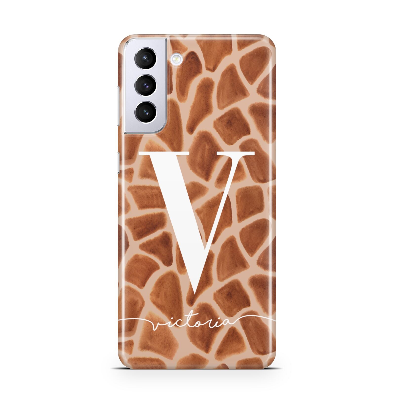 Personalised Giraffe Print Samsung S21 Plus Phone Case