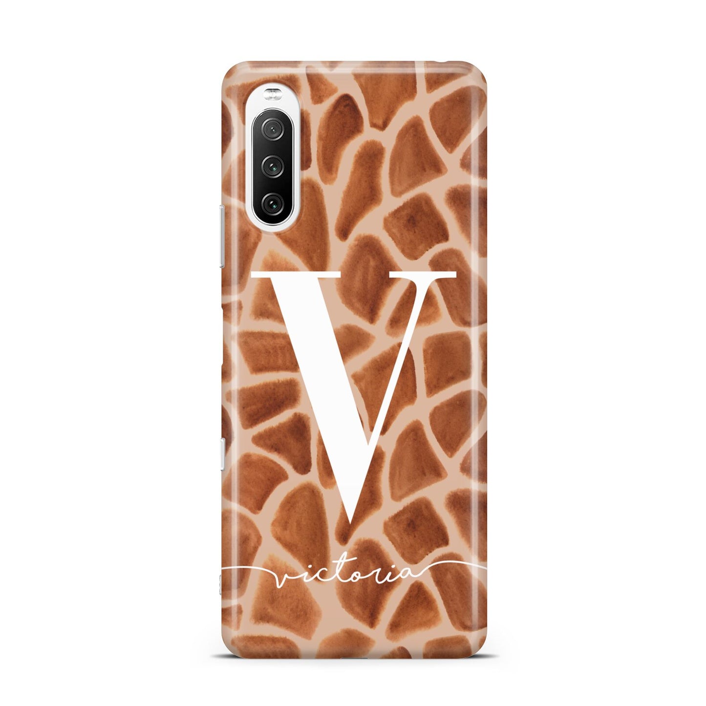 Personalised Giraffe Print Sony Xperia 10 III Case