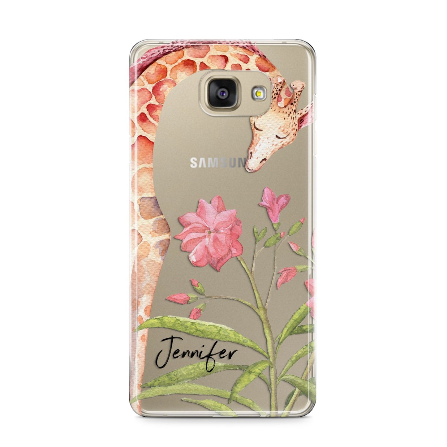 Personalised Giraffe Samsung Galaxy A9 2016 Case on gold phone