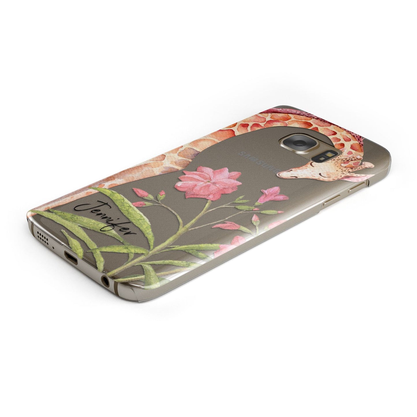 Personalised Giraffe Samsung Galaxy Case Bottom Cutout