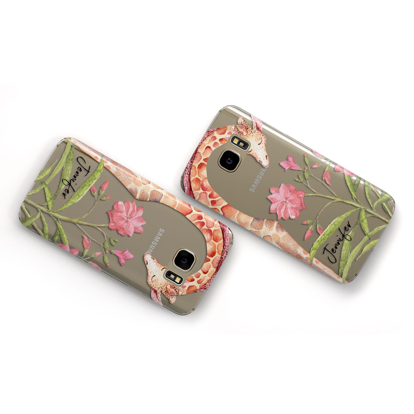 Personalised Giraffe Samsung Galaxy Case Flat Overview