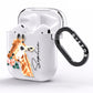 Personalised Giraffe Watercolour AirPods Clear Case Side Image