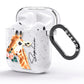 Personalised Giraffe Watercolour AirPods Glitter Case Side Image