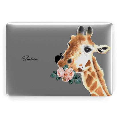 Personalised Giraffe Watercolour Apple MacBook Case