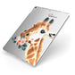 Personalised Giraffe Watercolour Apple iPad Case on Silver iPad Side View