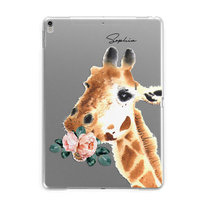 Personalised Giraffe Watercolour Apple iPad Silver Case