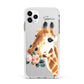 Personalised Giraffe Watercolour Apple iPhone 11 Pro Max in Silver with White Impact Case