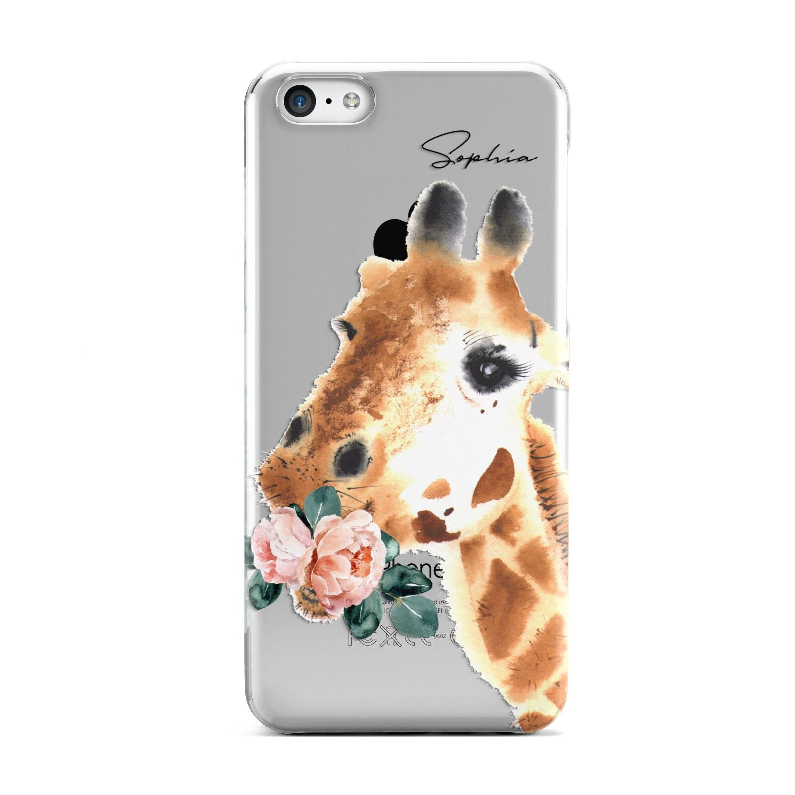 Personalised Giraffe Watercolour Apple iPhone 5c Case