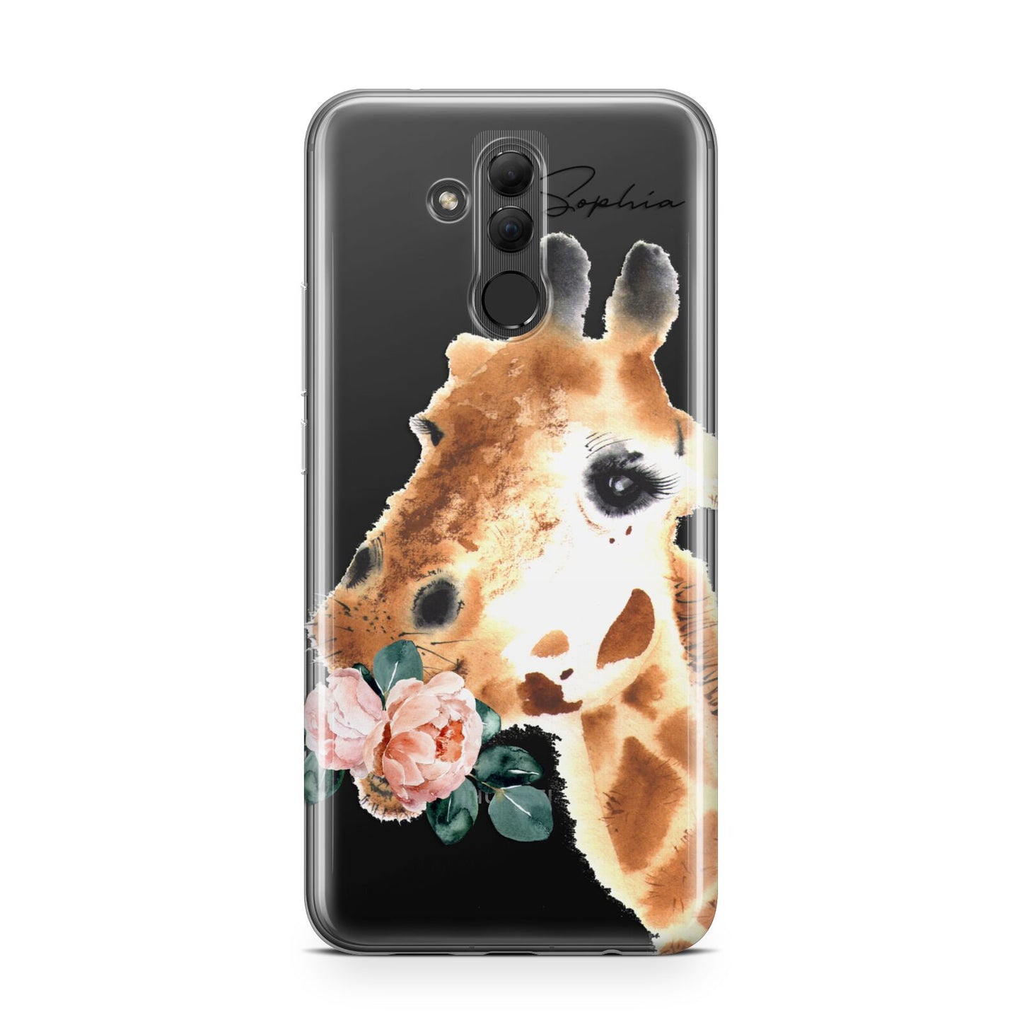 Personalised Giraffe Watercolour Huawei Mate 20 Lite