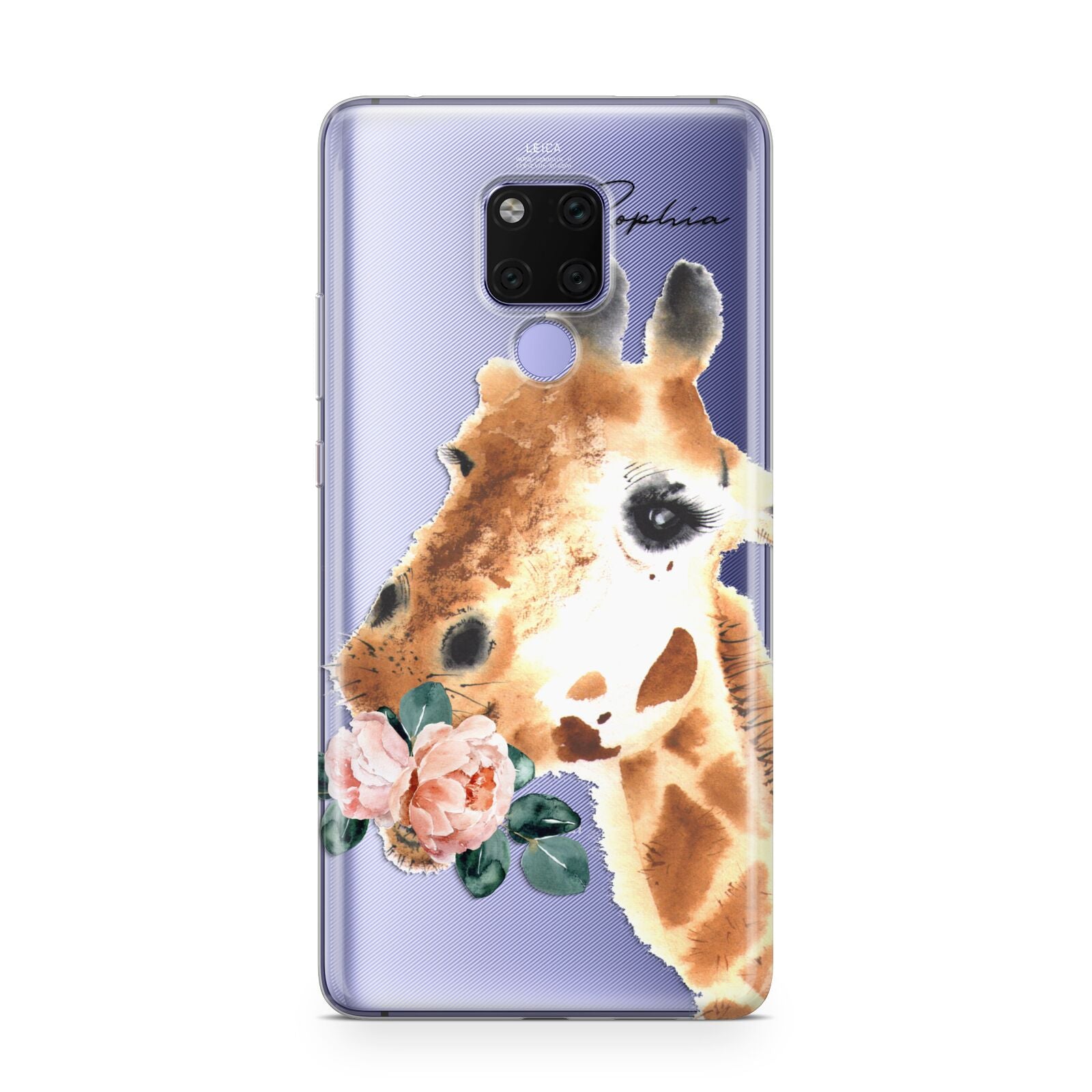 Personalised Giraffe Watercolour Huawei Mate 20X Phone Case