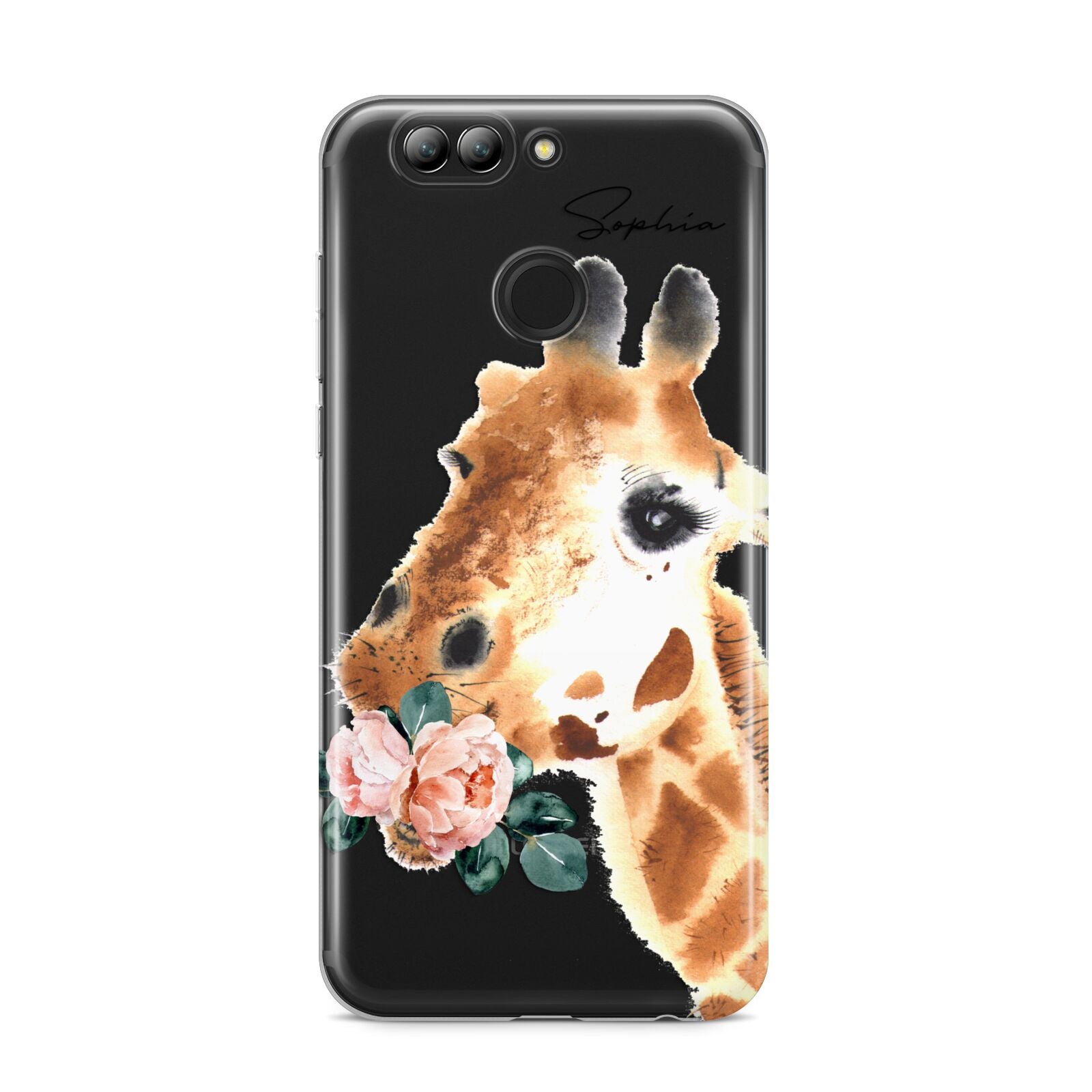 Personalised Giraffe Watercolour Huawei Nova 2s Phone Case