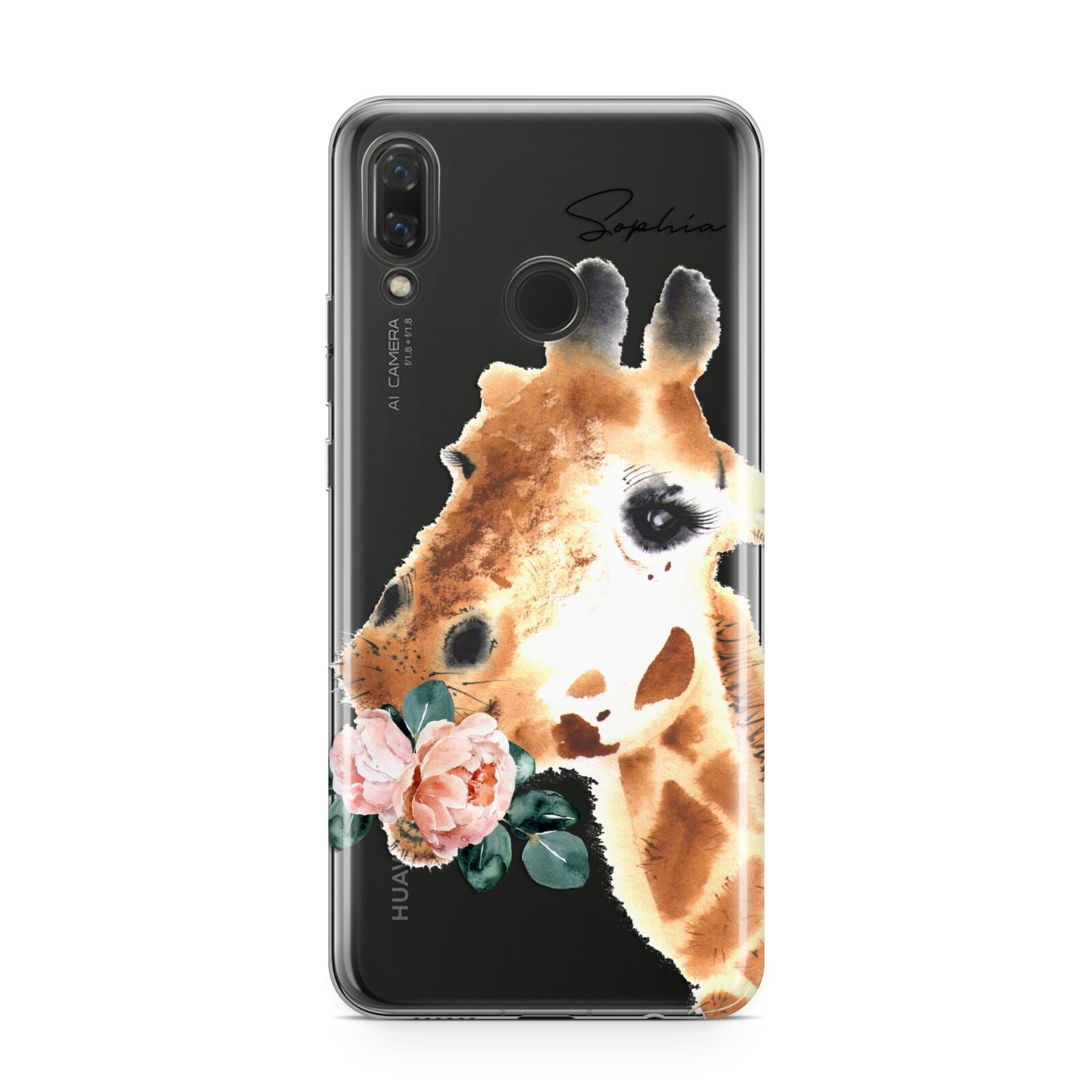 Personalised Giraffe Watercolour Huawei Nova 3 Phone Case